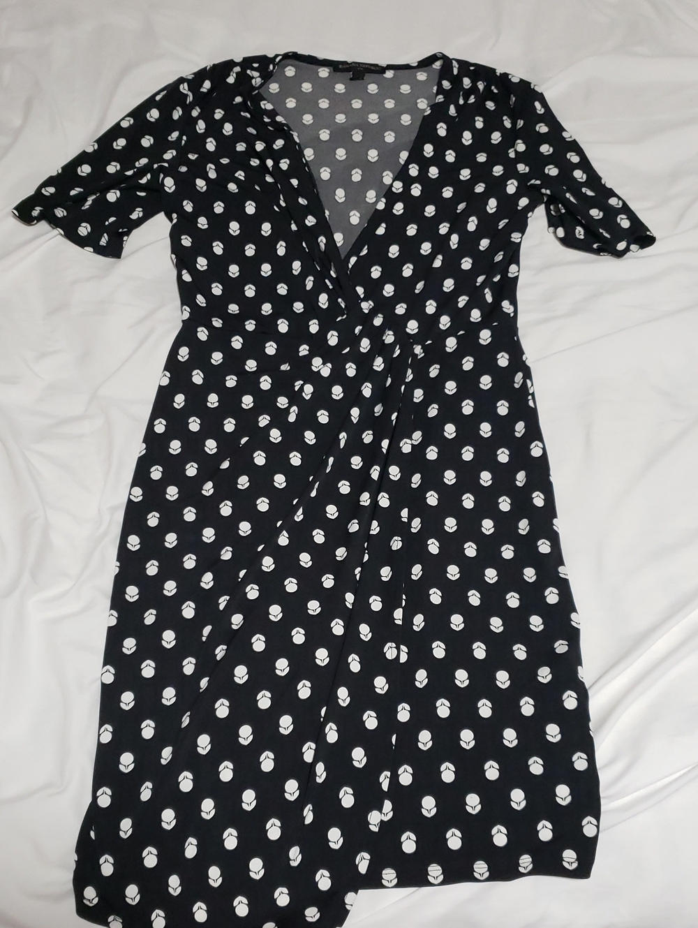 Banana Republic Black Dress with White Polka Dots